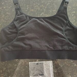 Momcozy Nursing Bra Womens Sz L Black No Wire Maternity Pumping Hands Free